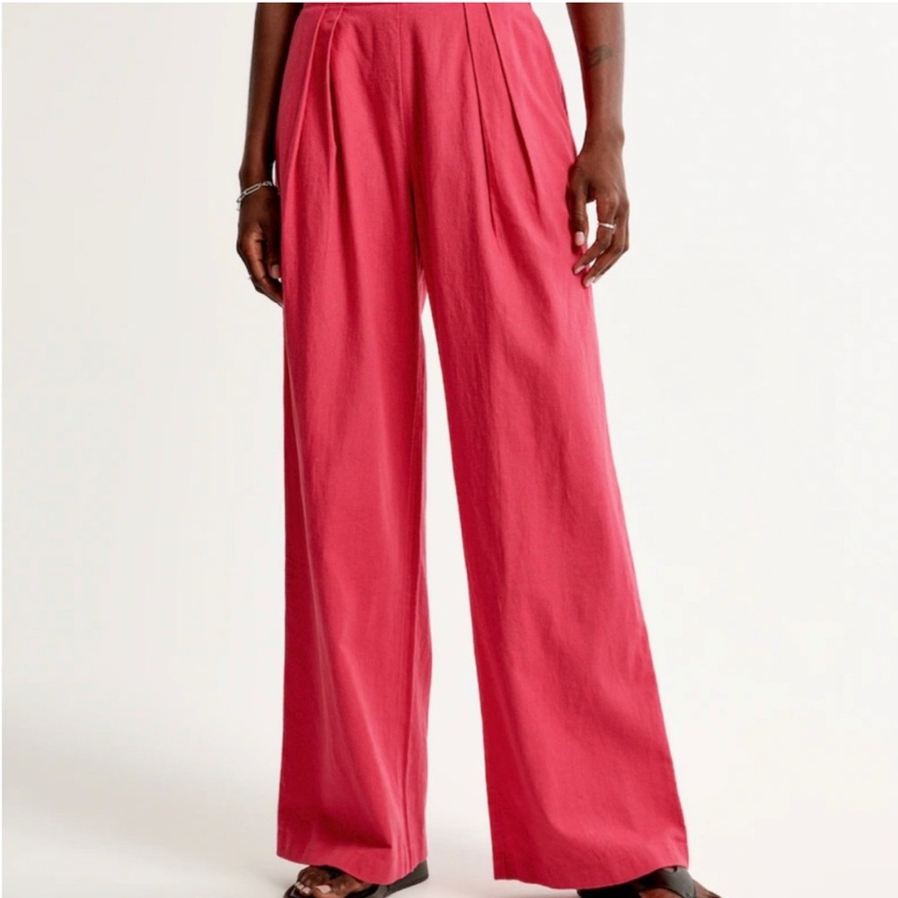 Abercrombie Linen-Blend Ultra Wide-Leg Pant